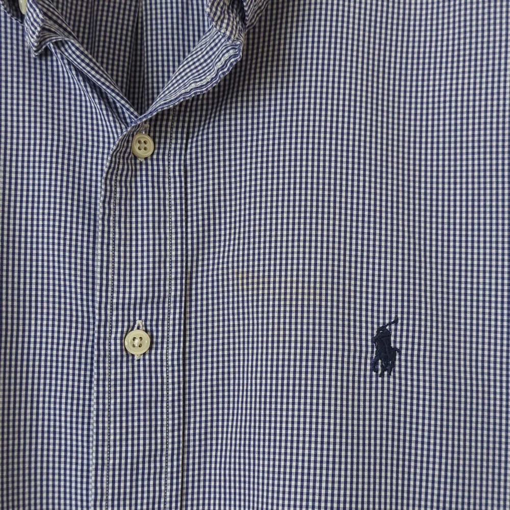 Ralph Lauren 90's Vintage Yarmouth Gingham Long Sleeve Button Down Shirt Purple - Picture 6 of 11